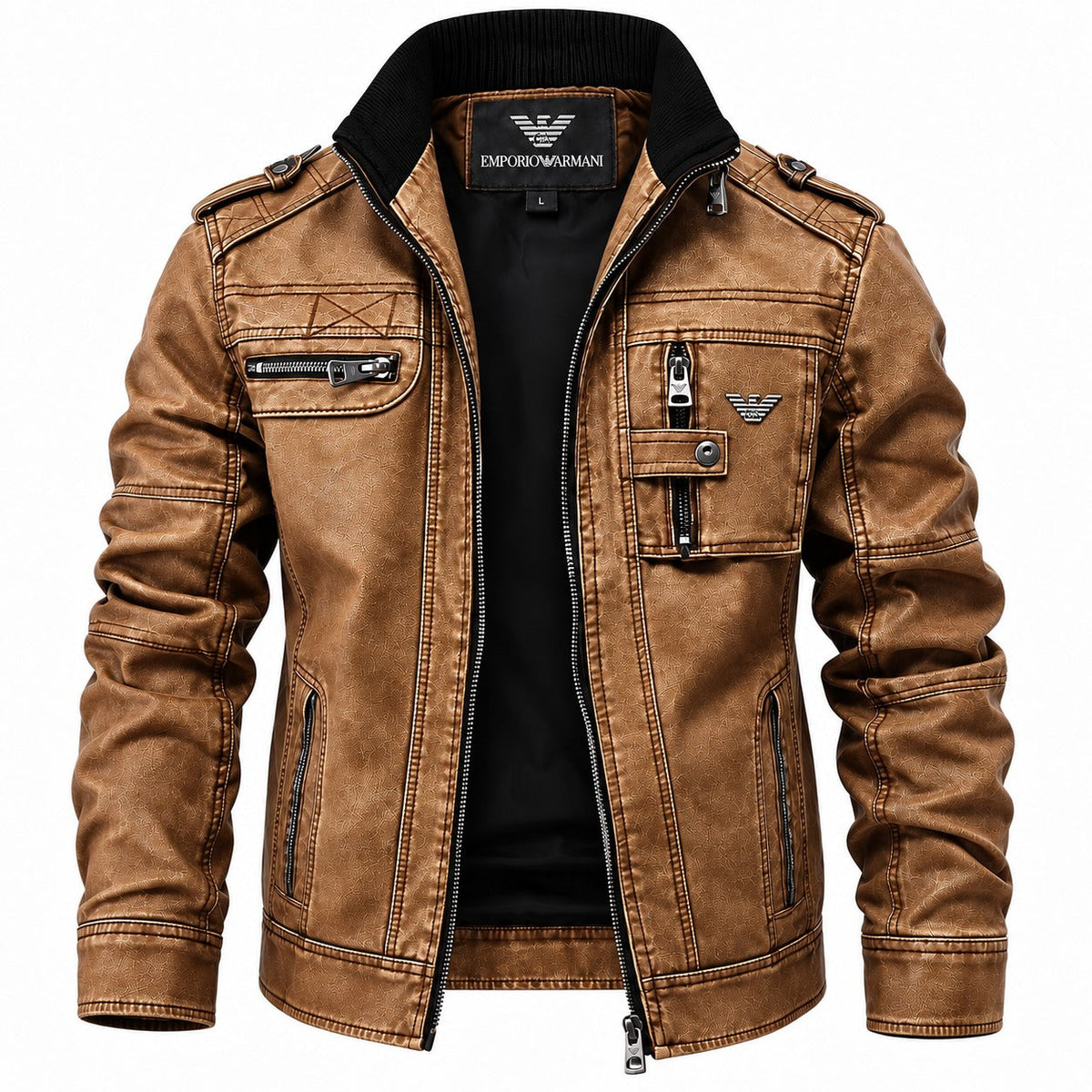 Emporio Armani™ Heritage Leather Jacket orvanelli.com