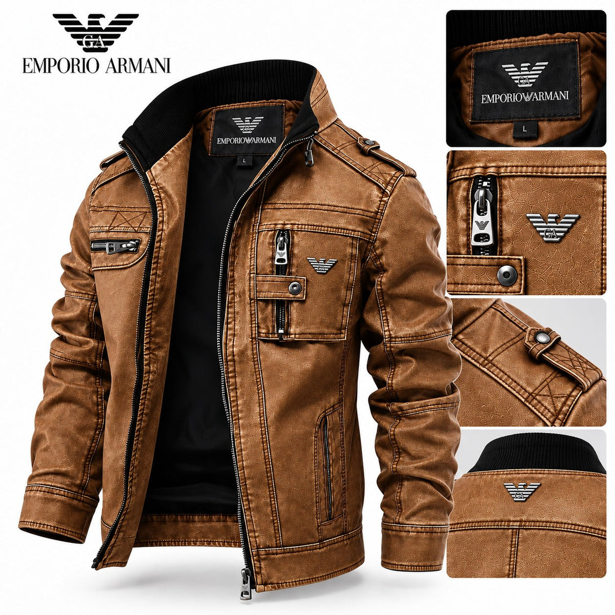 Emporio Armani™ Heritage Leather Jacket orvanelli.com